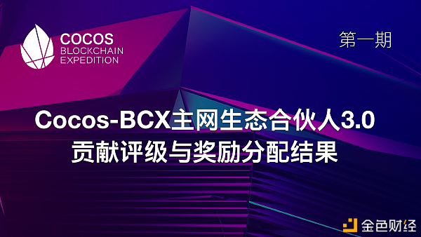 第一期:Cocos-BCX主网生态合伙人3.0贡献评级与奖赏分配功能