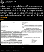 BitMEX前CEO Arthur Hayes或于4月6日向美国政府投案，并缴