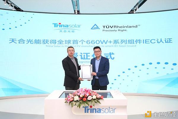 太阳能光伏公司：天合光能获得660W+系列组件科学技术奖