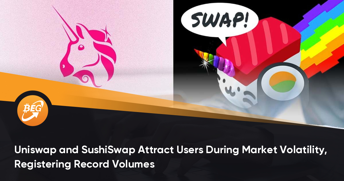 Uniswap和SushiSwap在市场动荡期间吸引用户，记录了创记实的买卖量
