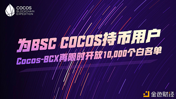 为BSCCOCOS持币用户Cocos-BCX再限时开放10,000个白名单