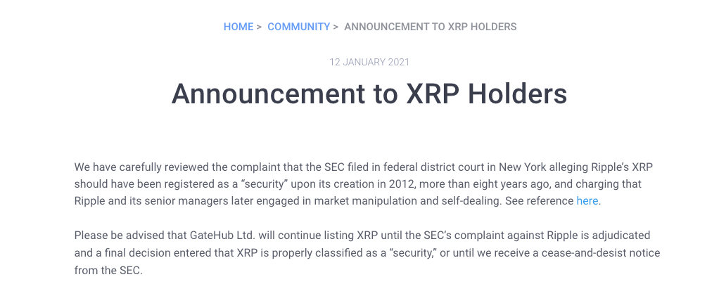 另一个加密买卖所支持XRP：“我们将担任列出XRP”