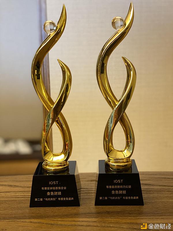 IOST荣获金色财经“年度影响力公链”和“年度区块链百强企业”奖
