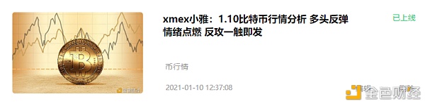 xmex小雅：1.10比特币行情阐发多单止盈通知