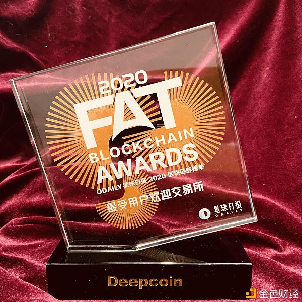 Deepcoin荣获「2020FAT最受欢迎加密买卖平台」奖项